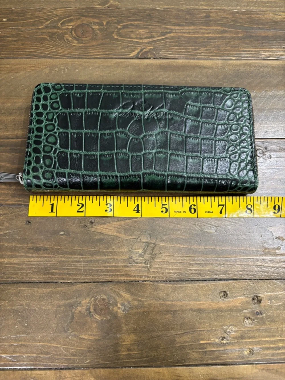 Patricia Nash Green Croc-Embossed Lauria Leather Wallet